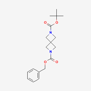 molecular formula C18H24N2O4 B1447980 2-Boc 6-cbz-2,6-diazaspiro[3.3]heptane CAS No. 1542158-69-9