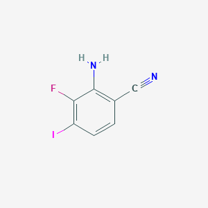 molecular formula C7H4FIN2 B1447981 2-Amino-3-fluoro-4-iodobenzonitrile CAS No. 1823951-34-3