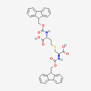 molecular formula C37H34N2O8S B1447982 (2R)-4-[(2R)-2-Carboxy-2-(9H-fluoren-9-ylmethoxycarbonylamino)ethyl]sulfanyl-2-(9H-fluoren-9-ylmethoxycarbonylamino)butanoic acid CAS No. 622832-89-7