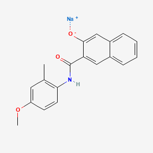 molecular formula C19H16NNaO3 B14479828 2-Naphthalenecarboxamide, 3-hydroxy-N-[4-methoxy-2-methylphenyl]-, monosodium salt CAS No. 68556-00-3