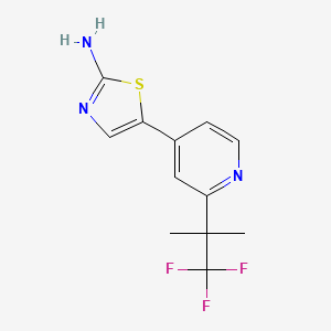 molecular formula C12H12F3N3S B1447985 5-(2-(1,1,1-Trifluoro-2-methylpropan-2-yl)pyridin-4-yl)thiazol-2-amine CAS No. 1395492-61-1