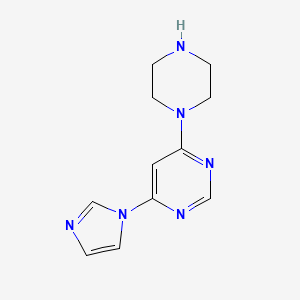 molecular formula C11H14N6 B1447988 4-(1H-咪唑-1-基)-6-(哌嗪-1-基)嘧啶 CAS No. 1707594-82-8
