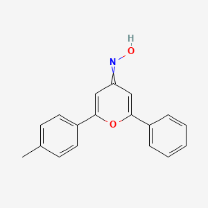 molecular formula C18H15NO2 B14479886 N-[2-(4-Methylphenyl)-6-phenyl-4H-pyran-4-ylidene]hydroxylamine CAS No. 71637-97-3