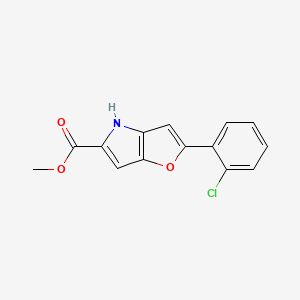 molecular formula C14H10ClNO3 B1447990 2-(2-氯苯基)-4H-呋喃[3,2-b]吡咯-5-甲酸甲酯 CAS No. 1713640-18-6