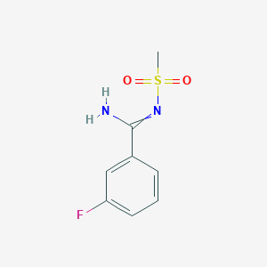 molecular formula C8H9FN2O2S B1447993 3-Fluoro-N-methanesulfonylbenzenecarboximidamide CAS No. 1820590-21-3