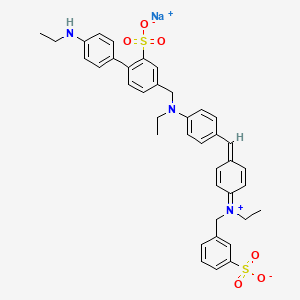 molecular formula C39H40N3NaO6S2 B14480005 Sodio(ethyl)(4-((4-(ethylamino)phenyl)(4-(ethyl(3-sulphonatobenzyl)amino)phenyl)methylene)cyclohexa-2,5-dien-1-ylidene)(3-sulphonatobenzyl)ammonium CAS No. 67828-27-7
