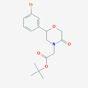 molecular formula C16H20BrNO4 B1448002 Tert-butyl 2-(2-(3-bromophenyl)-5-oxomorpholino)acetate CAS No. 2206607-86-3