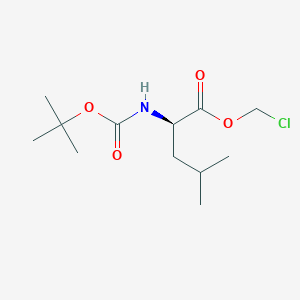 molecular formula C12H22ClNO4 B1448006 (R)-chloromethyl 2-((tert-butoxycarbonyl)amino)-4-methylpentanoate CAS No. 425686-41-5