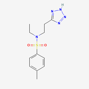 molecular formula C12H17N5O2S B14480067 Benzenesulfonamide, N-ethyl-4-methyl-N-(2-(1H-tetrazol-5-yl)ethyl)- CAS No. 69518-37-2