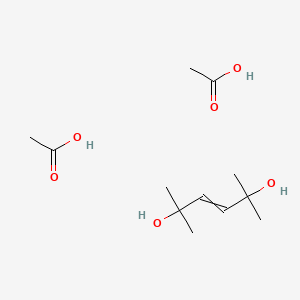 molecular formula C12H24O6 B14480076 Acetic acid;2,5-dimethylhex-3-ene-2,5-diol CAS No. 65149-97-5