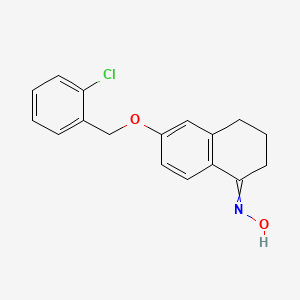 molecular formula C17H16ClNO2 B14480090 N-{6-[(2-Chlorophenyl)methoxy]-3,4-dihydronaphthalen-1(2H)-ylidene}hydroxylamine CAS No. 66361-94-2