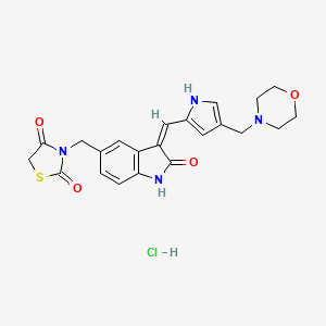 (Z)-3-((3-((4-(morpholinomethyl)-1H-pyrrol-2-yl)methylene)-2-oxoindolin-5-yl)methyl)thiazolidine-2,4-dione hydrochloride