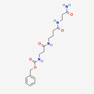 molecular formula C18H26N4O5 B14480307 benzyl N-[3-[[4-[(3-amino-3-oxopropyl)amino]-4-oxobutyl]amino]-3-oxopropyl]carbamate CAS No. 66051-54-5