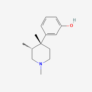 molecular formula C14H21NO B14480419 Phenol, 3-[(3R,4R)-1,3,4-trimethyl-4-piperidinyl]- 