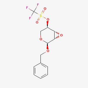molecular formula C13H13F3O6S B14480447 alpha-D-Lyxopyranoside, phenylmethyl 2,3-anhydro-,trifluoromethanesulfonate CAS No. 71204-46-1