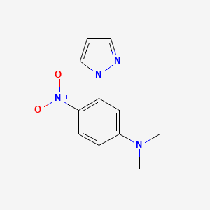 molecular formula C11H12N4O2 B14480455 N,N-Dimethyl-4-nitro-3-(1H-pyrazol-1-yl)aniline CAS No. 65753-83-5