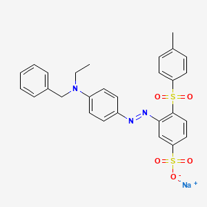 molecular formula C28H26N3NaO5S2 B14480456 Sodium 3-((4-(ethyl(phenylmethyl)amino)phenyl)azo)-4-((4-methylphenyl)sulphonyl)benzenesulphonate CAS No. 71598-25-9