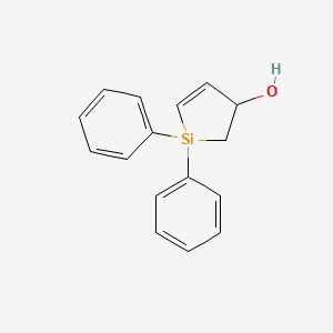 molecular formula C16H16OSi B14480476 Silacyclopent-4-en-3-ol, 1,1-diphenyl- CAS No. 71404-32-5