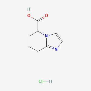 molecular formula C8H11ClN2O2 B1448048 5H,6H,7H,8H-imidazo[1,2-a]pyridine-5-carboxylic acid hydrochloride CAS No. 1461704-95-9