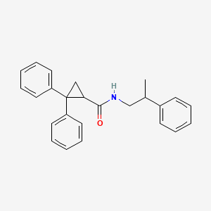 molecular formula C25H25NO B14480488 2,2-Diphenyl-N-(2-phenylpropyl)cyclopropane-1-carboxamide CAS No. 64969-37-5