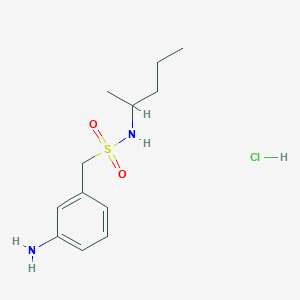 molecular formula C12H21ClN2O2S B1448049 1-(3-aminophenyl)-N-(pentan-2-yl)methanesulfonamide hydrochloride CAS No. 1423034-16-5