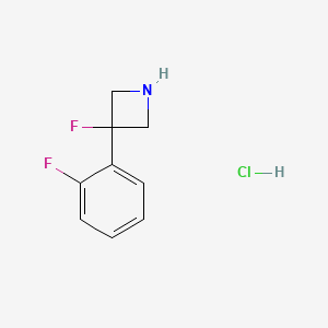 molecular formula C9H10ClF2N B1448050 3-Fluoro-3-(2-fluorophenyl)azetidine hydrochloride CAS No. 1432681-01-0
