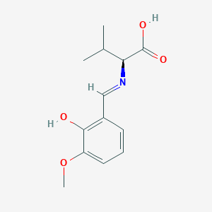 molecular formula C13H17NO4 B14480531 N-[(5-Methoxy-6-oxocyclohexa-2,4-dien-1-ylidene)methyl]-L-valine CAS No. 65514-23-0