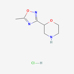 molecular formula C7H12ClN3O2 B1448054 2-(5-Methyl-1,2,4-oxadiazol-3-yl)morpholine hydrochloride CAS No. 1443979-69-8