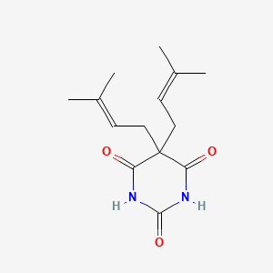 molecular formula C14H20N2O3 B14480545 Barbituric acid, 5,5-bis(3-methyl-2-butenyl)- CAS No. 66942-06-1