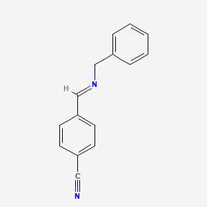 molecular formula C15H12N2 B14480550 Benzonitrile, 4-[[(phenylmethyl)imino]methyl]- CAS No. 67907-57-7