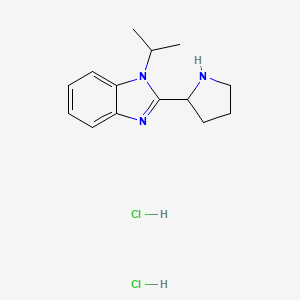 molecular formula C14H21Cl2N3 B1448063 1-isopropyl-2-(pyrrolidin-2-yl)-1H-benzo[d]imidazole dihydrochloride CAS No. 1375183-55-3