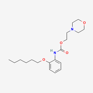 molecular formula C19H30N2O4 B14480647 Carbamic acid, [2-(hexyloxy)phenyl]-, 2-(4-morpholinyl)ethyl ester CAS No. 65347-87-7
