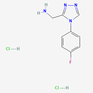molecular formula C9H11Cl2FN4 B1448065 {[4-(4-fluorophenyl)-4H-1,2,4-triazol-3-yl]methyl}amine dihydrochloride CAS No. 1351630-50-6