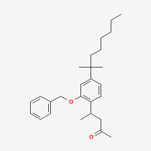 molecular formula C27H38O2 B14480663 4-[2-(Benzyloxy)-4-(2-methyloctan-2-YL)phenyl]pentan-2-one CAS No. 70119-97-0
