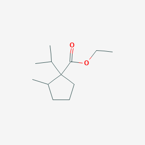 molecular formula C12H22O2 B14480899 Ethyl 2-methyl-1-(propan-2-yl)cyclopentane-1-carboxylate CAS No. 65755-80-8