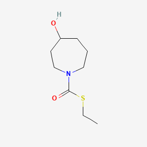 molecular formula C9H17NO2S B14480902 1H-Azepine-1-carbothioic acid, hexahydro-4-hydroxy-, S-ethyl ester CAS No. 66747-12-4