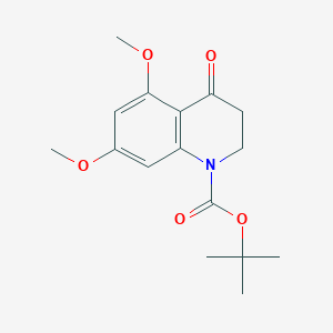 molecular formula C16H21NO5 B14481039 Tert-butyl 5,7-dimethoxy-4-oxo-3,4-dihydroquinoline-1(2H)-carboxylate CAS No. 65510-96-5