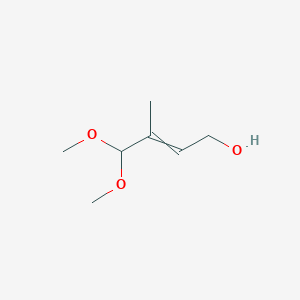 molecular formula C7H14O3 B14481098 4,4-Dimethoxy-3-methylbut-2-en-1-ol CAS No. 65527-81-3