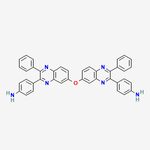 molecular formula C40H28N6O B14481226 Benzenamine, 4,4'-[oxybis(3-phenyl-7,2-quinoxalinediyl)]bis- CAS No. 64946-35-6