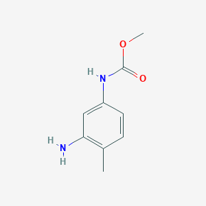 molecular formula C9H12N2O2 B14481305 Carbamic acid, (3-amino-4-methylphenyl)-, methyl ester CAS No. 68621-77-2