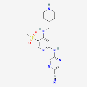 5-((5-(Methylsulfonyl)-4-((piperidin-4-ylmethyl)amino)-pyridin-2-yl)amino)pyrazine-2-carbonitrile