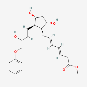 molecular formula C23H30O6 B14481392 16-Phenoxy-17,18,19,20-tetranor-3,4-trans,5,6-trans-tetradehydro-pgf1-alpha methyl ester CAS No. 64812-77-7