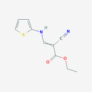 molecular formula C10H10N2O2S B14481399 Ethyl 2-cyano-3-[(thiophen-2-yl)amino]prop-2-enoate CAS No. 65075-97-0