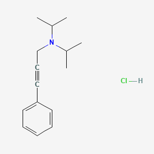 molecular formula C15H22ClN B14481420 2-Propyn-1-amine, N,N-bis(1-methylethyl)-3-phenyl-, hydrochloride CAS No. 65126-81-0