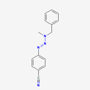 molecular formula C15H14N4 B14481443 p-(3-Benzyl-3-methyl-1-triazeno)benzonitrile CAS No. 65542-21-4