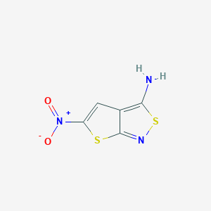 molecular formula C5H3N3O2S2 B14481483 5-Nitrothieno[2,3-c][1,2]thiazol-3-amine CAS No. 64578-84-3