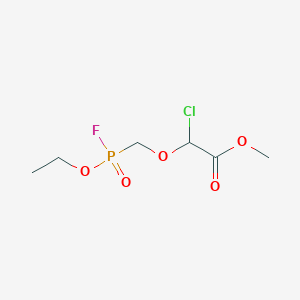 molecular formula C6H11ClFO5P B14481548 Methyl chloro{[ethoxy(fluoro)phosphoryl]methoxy}acetate CAS No. 67538-58-3