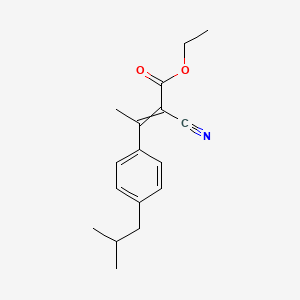 molecular formula C17H21NO2 B14481626 Ethyl 2-cyano-3-[4-(2-methylpropyl)phenyl]but-2-enoate CAS No. 64833-79-0