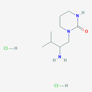 molecular formula C9H21Cl2N3O B1448167 1-(2-Amino-3-methylbutyl)-1,3-diazinan-2-one dihydrochloride CAS No. 1432679-27-0