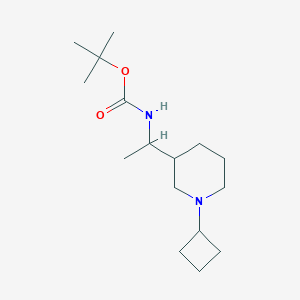molecular formula C16H30N2O2 B1448168 tert-butyl N-[1-(1-cyclobutylpiperidin-3-yl)ethyl]carbamate CAS No. 1443981-90-5
